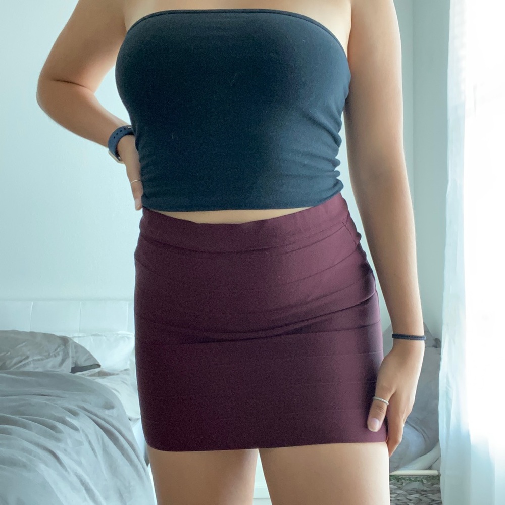 windsor burgundy bodycon skirt